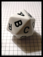 Dice : Dice - Game Dice - Scattagories White With Black Letters